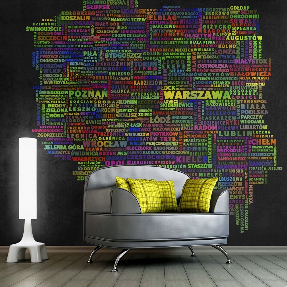 TAPETA na ścianę HD Mapa Polski 350x270