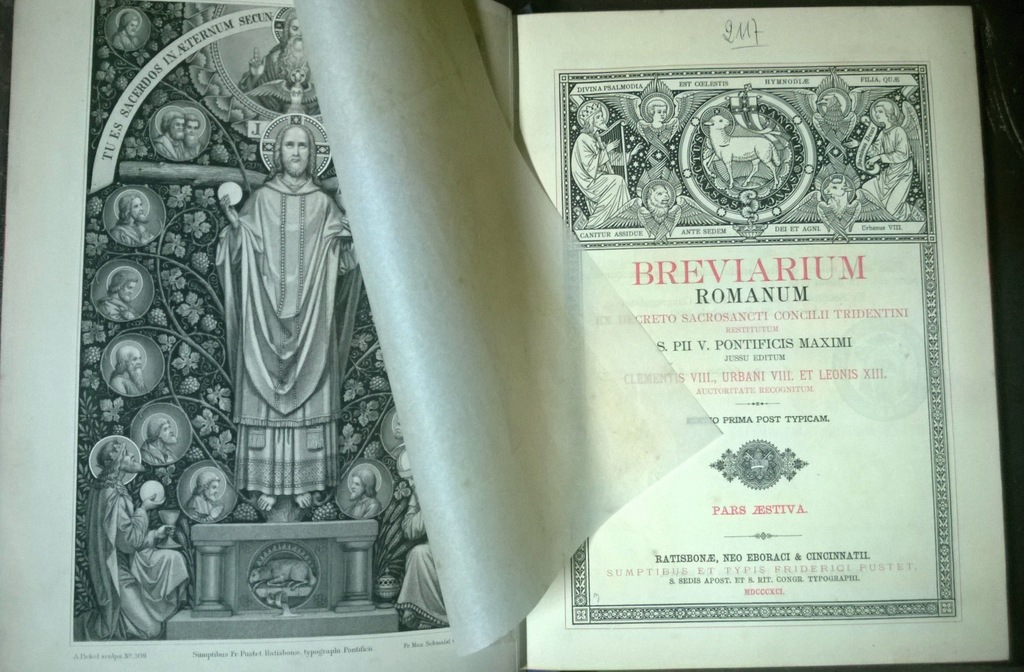 Breviarium Romanum  Brewiarz Rzymski 1891 r.