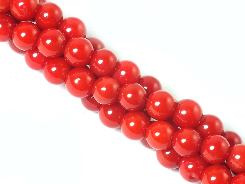 Koral czerwony kula 4 mm - sznur 40 cm