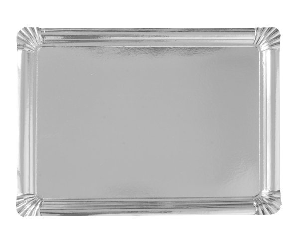 Taca tacka patera papierowa srebrna 35x46cm 10szt