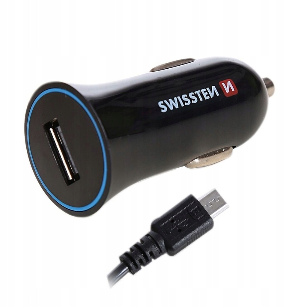 Ładowarka samochodowa SWISSTEN 1xUSB 1A+micro USB