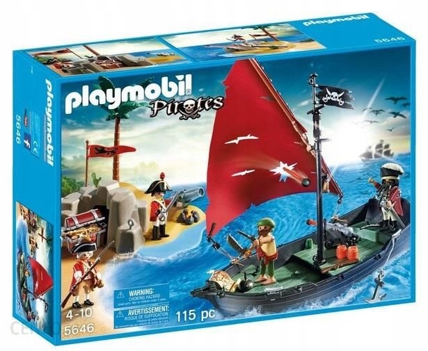 PLAYMOBIL Pirates 5646 Piraci Klocki Statek Skarb