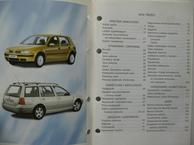 VW Golf IV Polska instrukcja obsługi VW Golf 4