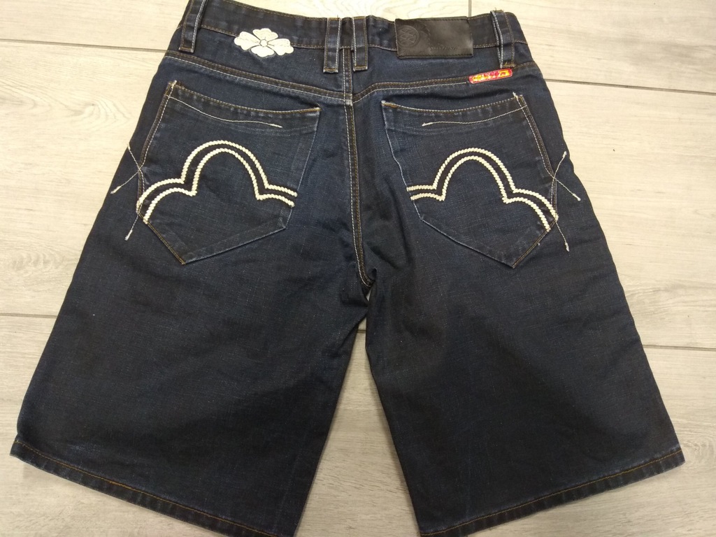 spodenki soone denim 30 s m evisu japan jeans lato