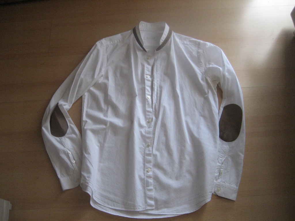 Massimo Dutti - elegancka koszula biała stójka M