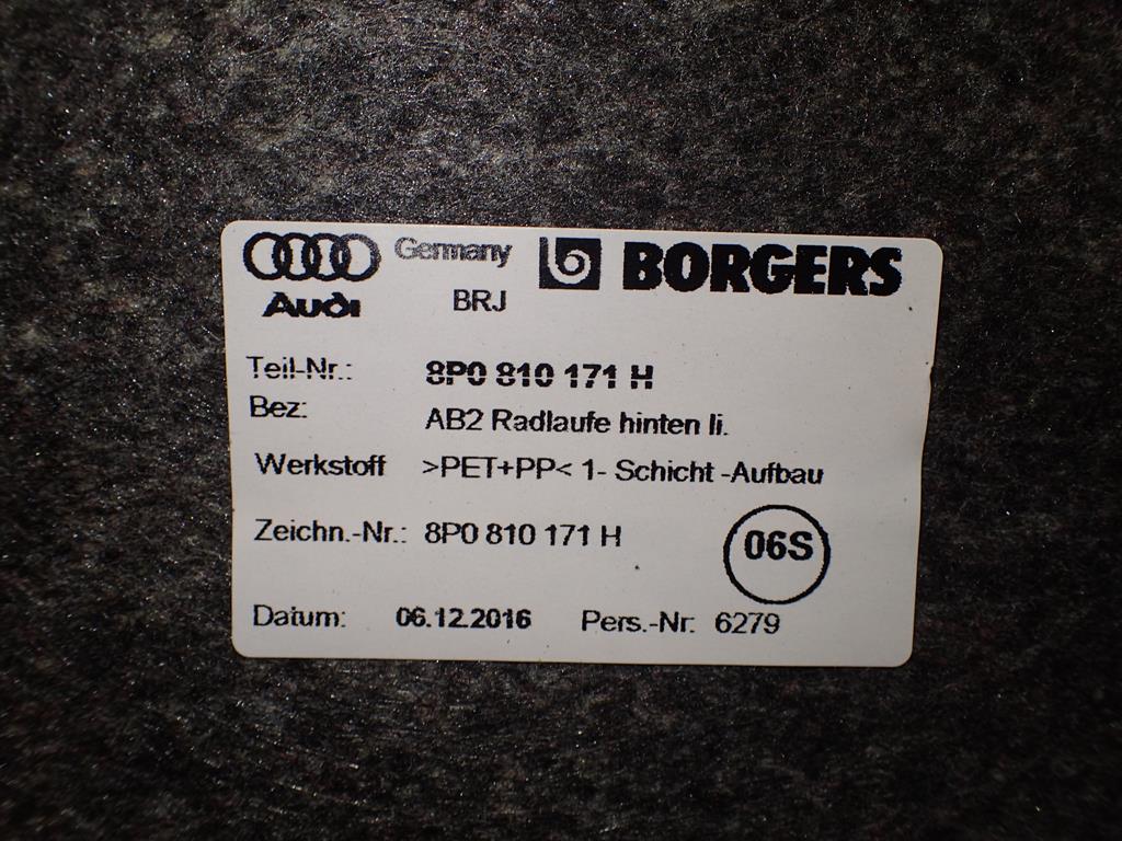 radschale links heck AUDI A3 09