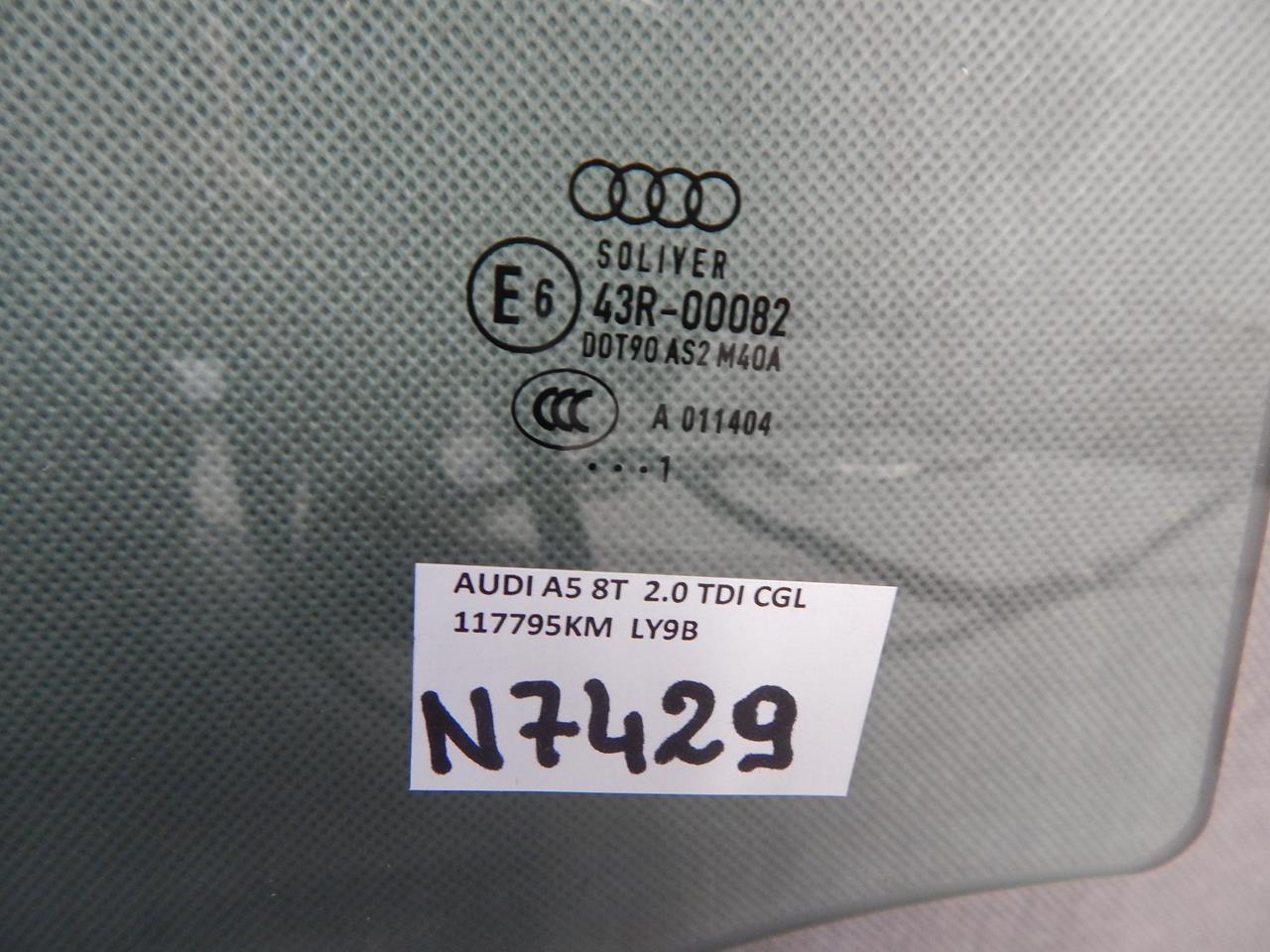 AUDI A5 8T window door right rear part 11R. SPORTBACK