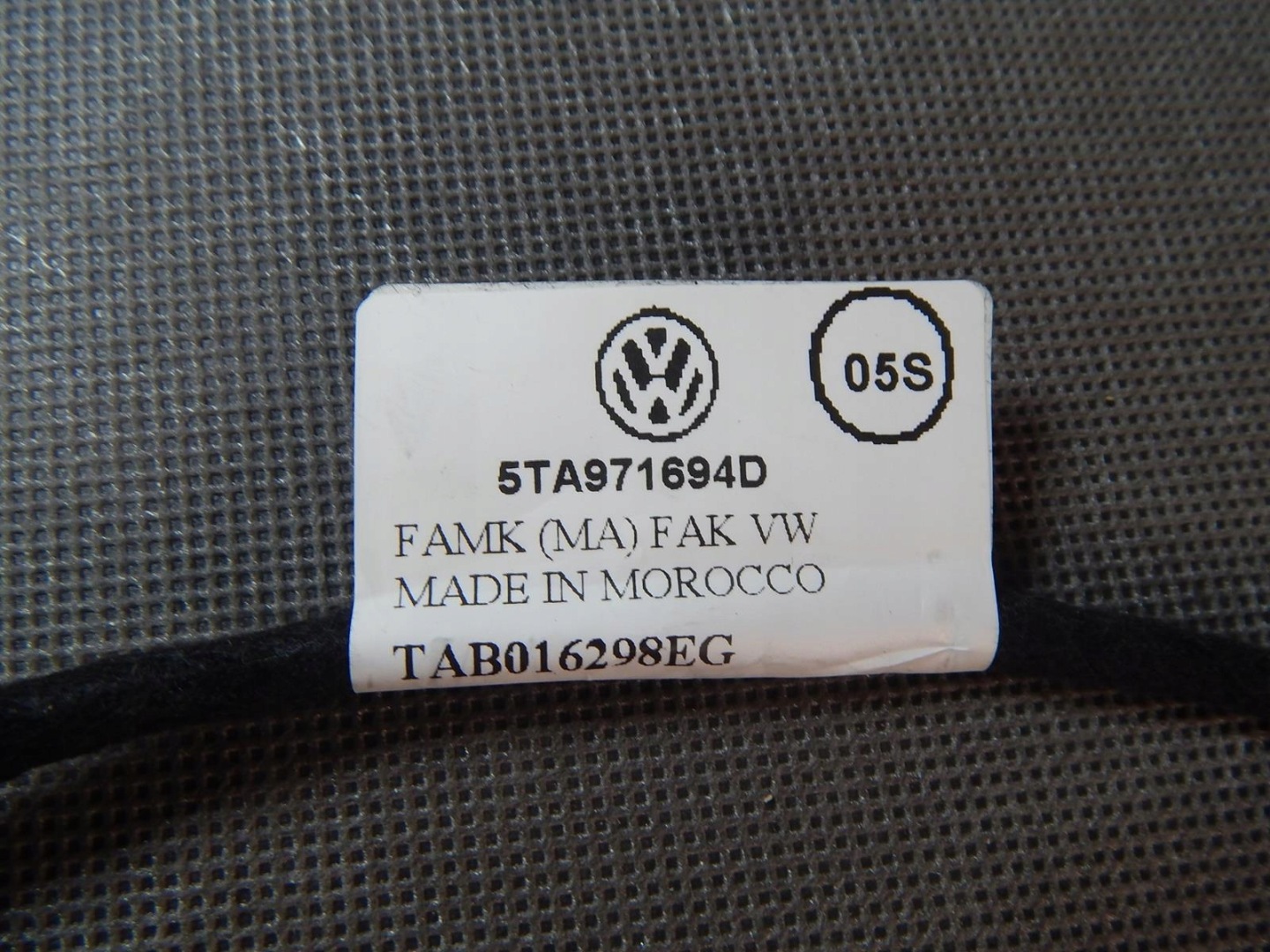 VW TOURAN 5T bundle door right rear part 5TA971694D