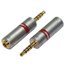 Гребник 3,5 мм 4PIN - гнездо 3,5 мм адаптер