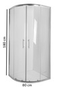 Sprchovací kút štvrťkruh VITORIA, profil: chróm, sklo číre 90x90cm (AK-49-1 Typ bez sprchovej vaničky