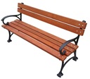 Деревянная CITY BENCH для садового парка POMORSKA, подлокотник, чугун, 150 см