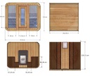 Cedrowa sauna LUNA KNOTTY 880LU 244x244 cm Kolor zewnętrzny surowe drewno