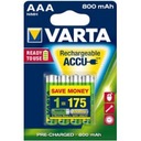 4 аккумулятора VARTA AAA R3 емкостью 800 мАч