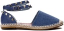 SEDADLÁ ESPADRYLE Sandále mb46 JEANS TMAVO MODRÁ r38 Dĺžka vložky 24.6 cm