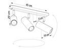 SOLLUX Stropné Svietidlo DIREZIONE 3 čierny 3 x GU10 SL.0501 Dĺžka/výška 20 cm