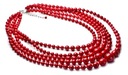 Красное ожерелье из бусин Jablonex, короткое народное сельское женское ожерелье