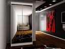 Zrkadlová šatníková skriňa 100 cm s RGB LED osvetlením ELVIRA 1 - biela Výška nábytku 200 cm