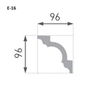 Stropná lišta rímsová záclonová fazeta 9,6x9,6cm rohová stropná Kód výrobcu E-16