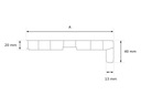 Parapet Vnútorný Komorový PVC so záslepkami š. 30cm dĺžka 140cm MRAMOR Dĺžka 140 cm