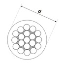 Lano lanko Oceľové v Otuline Otulina PVC povlak 2,5/5mm 1x19 ZELENÁ 10mb Hmotnosť (s balením) 0.52 kg