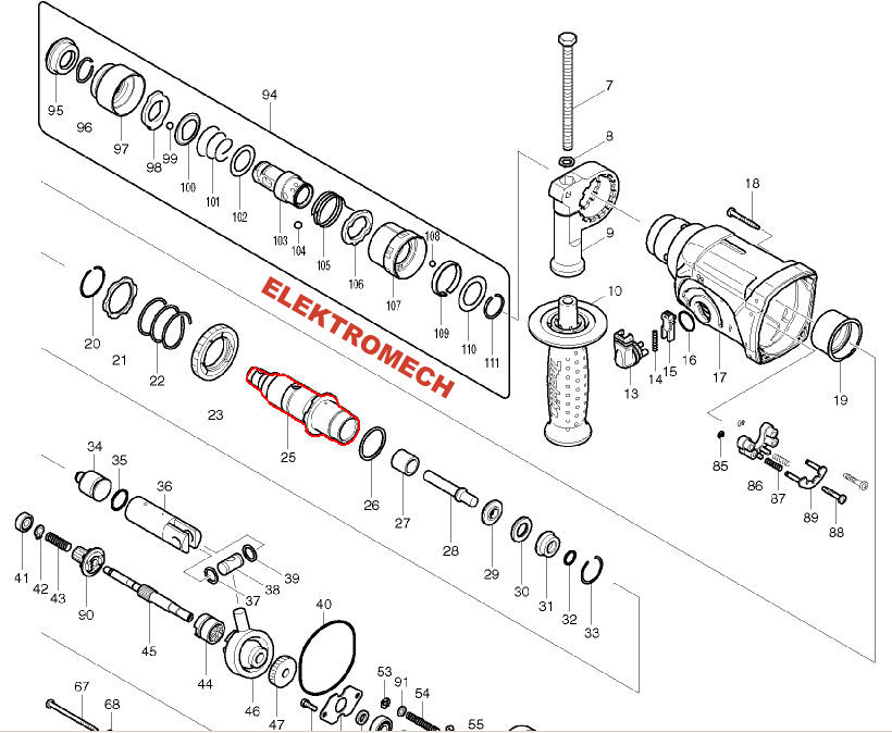 Схема сборки перфоратора makita 2450