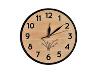 Nástenné hodiny z dreva čierny minimalizmus, 40cm