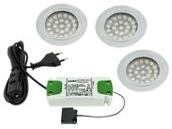 Kpl 3x ROUND LED 2W 12V stropné svietidlo + napájací zdroj