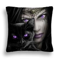 MANGA PÁRNA 05 FEKETE MACSKA LÁNY 50X50