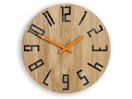 HODINY Drevený dub Slim_Wood_Orange ModernClock