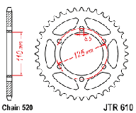 Шестерня задняя jtr604 honda nsr 125