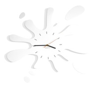 Veľké nástenné hodiny moderné KLEKS farby biela