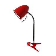 Stolná lampa s klipom červená s uchytením