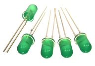 Dioda LED 5mm 15mcd zielona dyfuzyjna - 50 sztuk