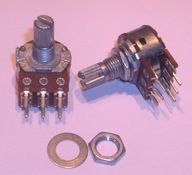 POTENCJOMETR OBROTOWY STEREO.RÓŻNE WART.Oś 15mm