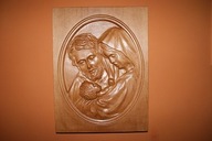 Obraz płaskorzeźba w drewnie Święta Rodzina