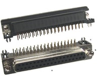 Złącze D-Sub 37 damskie kątowe lutowane do płytki