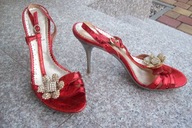 MODA IN PELLE nr 40-41 czerwone sandały skóra