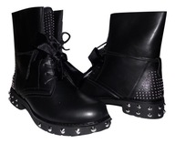 NOWOŚĆ! botki WORKERY nity ĆWIEKI dżety kokarda 40