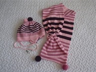 Wójcik czapka szalik różowe paseczki nowe roz 98