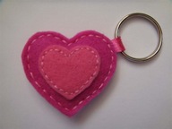 Brelok różowe SERCE z filcu*