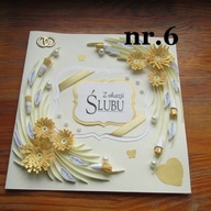 kartka ręcznie robiona ślub quilling wyprzedaż