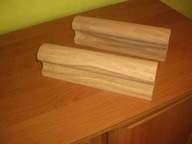 Poręcz drewniana omega okrągła Pochwyt złoto chrom