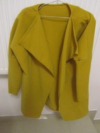 PŁASZCZ NARZUTKA PŁASZCZYK KURTKA 38 flausz żółty