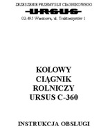 Ursus C - 360 - instrukcja obsługi kołowego ciągnika rolniczego