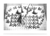 Pocztówka - M.C. Escher, Magiczne zwierciadło i gryfy