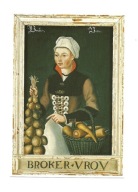 Pocztówka - Portret holenderskiej kobiety z cebulą