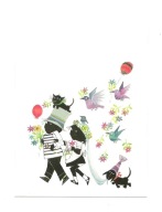 Pocztówka - F. Westendorp, Ślub Julka i Julki i ptaki