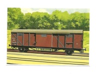 Pocztówka - Wagon towarowy kryty / Charles Burki