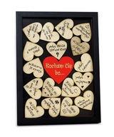 Darček pre Valentína 3D rám drevené srdce zasiahli