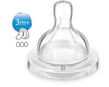 Philips AVENT Classic+ Антиколиковая соска со средним потоком 3 мес+ 2 шт.